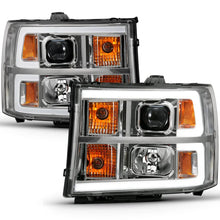 Load image into Gallery viewer, ANZO 2007-2013 Gmc Sierra 1500 Projector Headlight Plank Style Chrome w/ Clear Lens Amber - Additional View 7