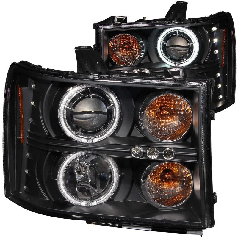 ANZO 2007-2013 Gmc Sierra 1500 Projector Headlights w/ Halo Black - Main Product View