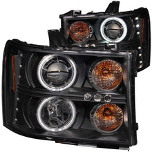Load image into Gallery viewer, ANZO 2007-2013 Gmc Sierra 1500 Projector Headlights w/ Halo Black - Main Product View