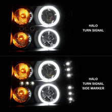 Load image into Gallery viewer, ANZO 2007-2013 Gmc Sierra 1500 Projector Headlights w/ Halo Black - Installation View