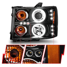 Load image into Gallery viewer, ANZO 2007-2013 Gmc Sierra 1500 Projector Headlights w/ Halo Black - Additional View 8