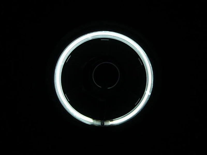 ANZO 2007-2013 Toyota Fj Cruiser Projector Headlights w/ Halo Black - Side View