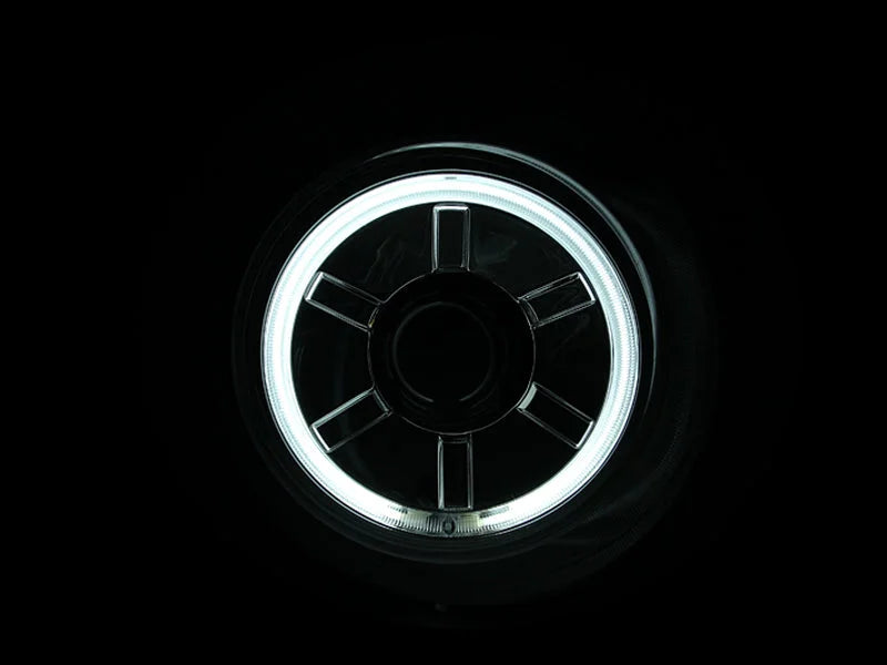 ANZO 2007-2013 Toyota Fj Cruiser Projector Headlights w/ Halo Chrome - Installation View