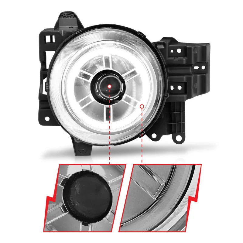 ANZO 2007-2013 Toyota Fj Cruiser Projector Headlights w/ Halo Chrome - Additional View 8