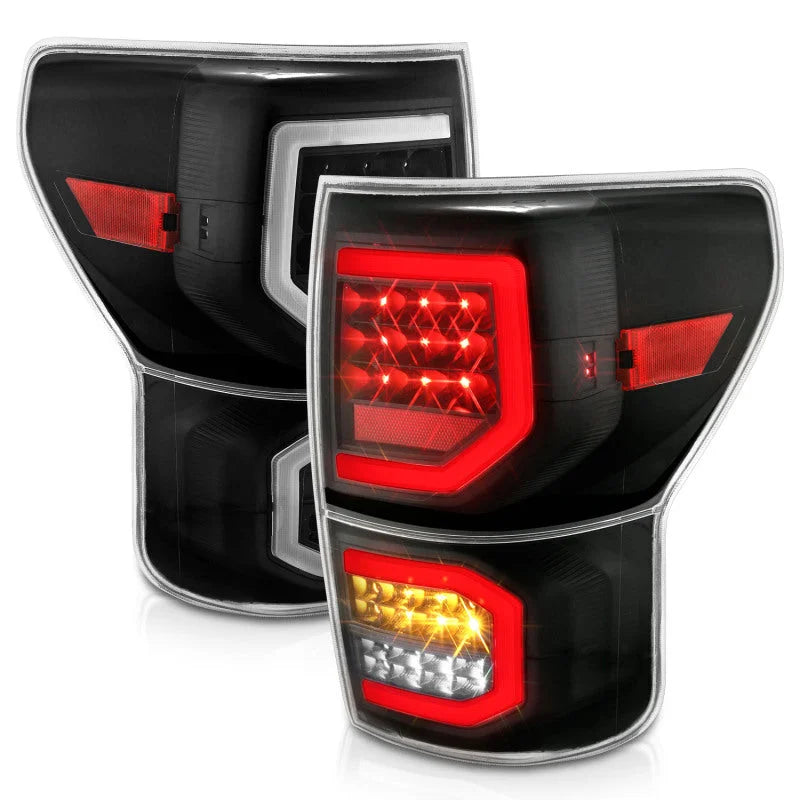 ANZO 2007-2013 Toyota Tundra LED Taillights Plank Style Black w/Clear Lens - Additional View 7