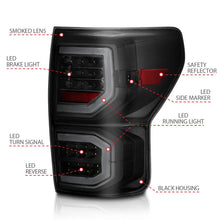 Load image into Gallery viewer, ANZO 2007-2013 Toyota Tundra LED Taillights Plank Style Black w/Smoke Lens - Side View