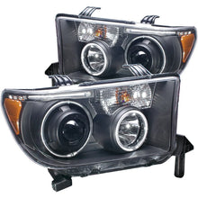 Load image into Gallery viewer, ANZO 2007-2013 Toyota Tundra Projector Headlights w/ Halo Black (CCFL) - Side View