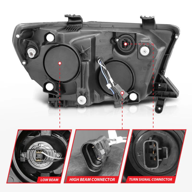 ANZO 2007-2013 Toyota Tundra Projector Headlights w/ Halo Black (CCFL) - Additional View 5