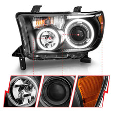 Load image into Gallery viewer, ANZO 2007-2013 Toyota Tundra Projector Headlights w/ Halo Black (CCFL) - Additional View 7