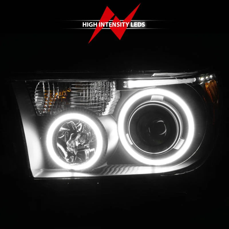 ANZO 2007-2013 Toyota Tundra Projector Headlights w/ Halo Black (CCFL) - Additional View 8