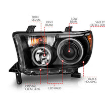 Load image into Gallery viewer, ANZO 2007-2013 Toyota Tundra Projector Headlights w/ Halo Black (CCFL) - Additional View 9