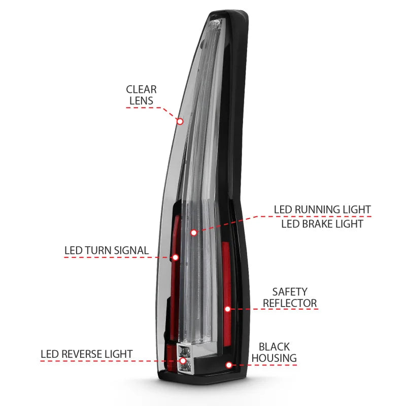 ANZO 2007-2014 Cadillac Escalade Led Taillights Red/Clear - Additional View 7
