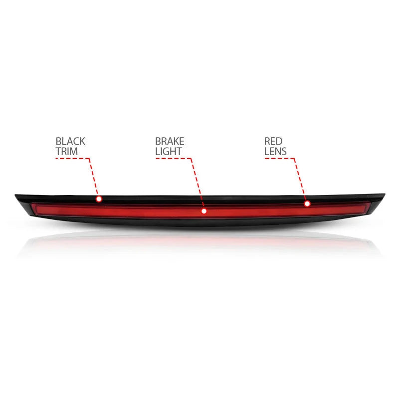 ANZO 2007-2014 Chevrolet Suburban 1500 LED 3rd Brake Light Black Housing Red Lens w/ Spoiler 1pc - Additional View 5
