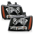 Load image into Gallery viewer, ANZO 2007-2014 Chevrolet Tahoe/Suburban Crystal Headlights Black - Side View