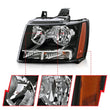 Load image into Gallery viewer, ANZO 2007-2014 Chevrolet Tahoe/Suburban Crystal Headlights Black - Back View