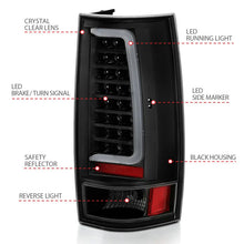 Load image into Gallery viewer, ANZO 2007-2014 Chevy Tahoe LED Taillight Plank Style Black w/Clear Lens - Additional View 5