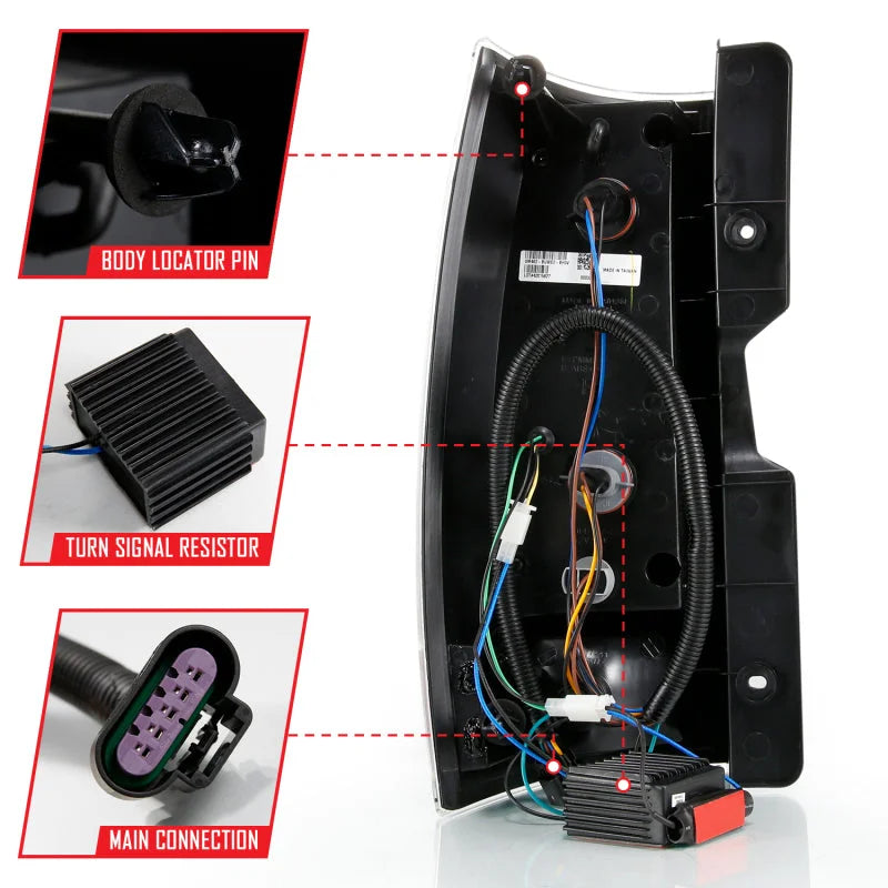 ANZO 2007-2014 Chevy Tahoe LED Taillight Plank Style Black w/Clear Lens - Additional View 7