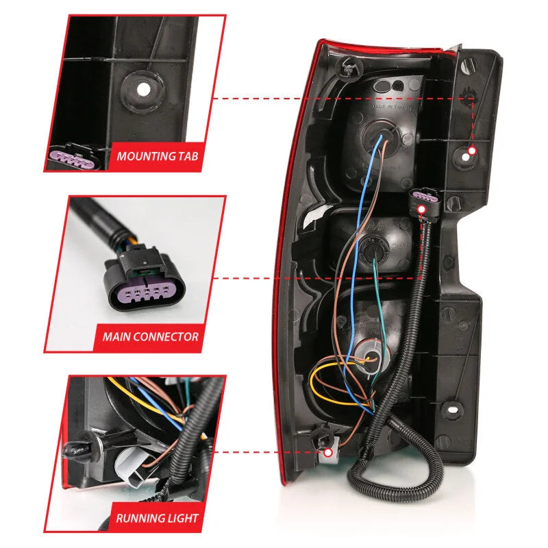 ANZO 2007-2014 Chevy Tahoe Taillight Red/Clear Lens (OE Replacement) - Installation View