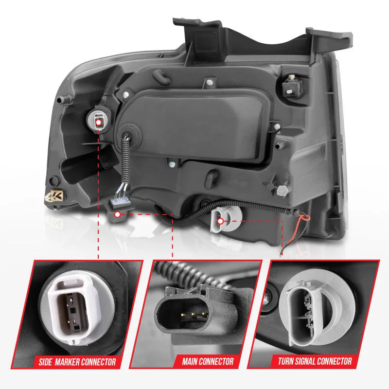 ANZO 2007-2014 Ford Expedition Projector Headlights Chrome - Additional View 10