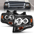Load image into Gallery viewer, ANZO 2007-2014 Ford Expedition Projector Headlights w/ Halo Black - Main Product View