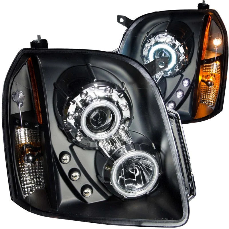 ANZO 2007-2014 Gmc Yukon Projector Headlights w/ Halo Black (CCFL) - Main Product View