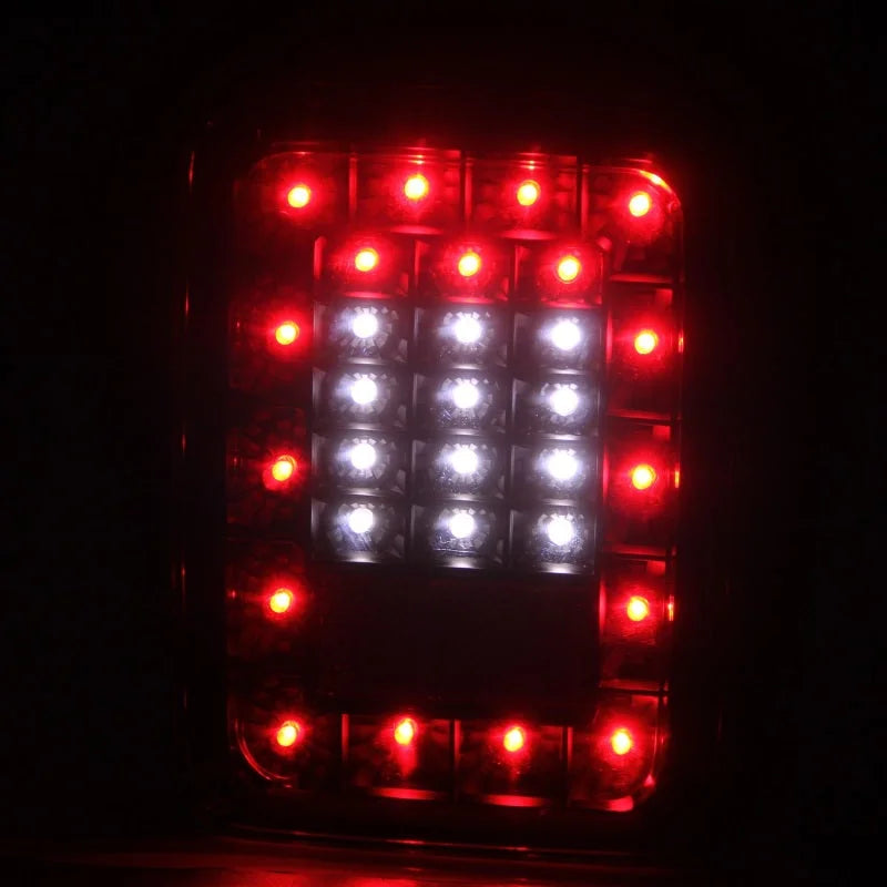 ANZO 2007-2015 Jeep Wrangler LED Taillights Smoke - Side View