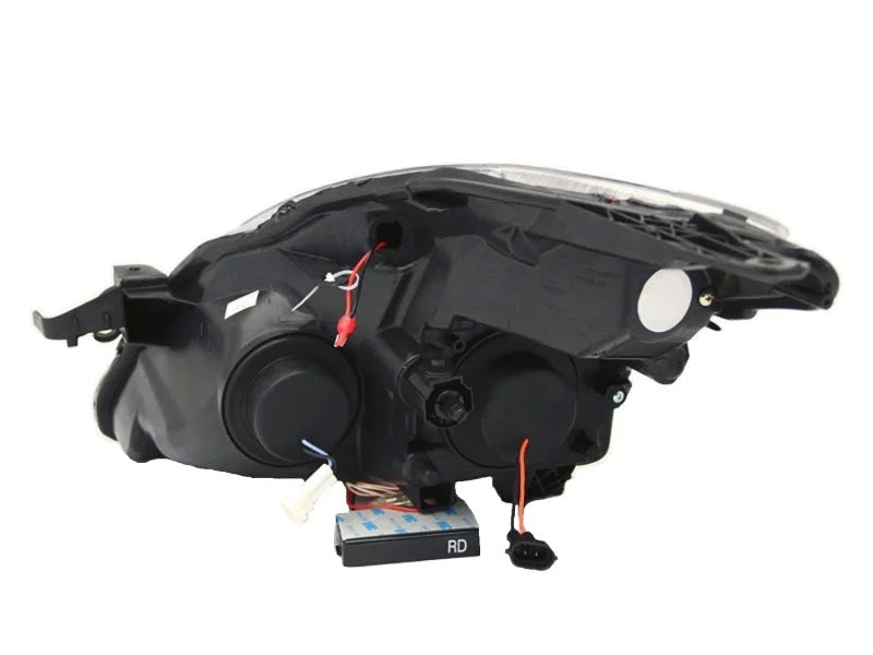 ANZO 2008-2009 Nissan Altima (2 Door ONLY) Projector Headlights w/ Halo Black (CCFL) - Side View