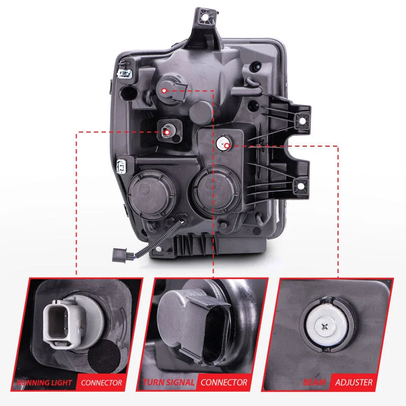 ANZO 2008-2010 Ford F-250 Projector Headlights w/ Halo Black (CCFL) - Additional View 8