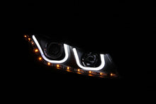 Load image into Gallery viewer, ANZO 2008-2012 Honda Accord Projector Headlights w/ U-Bar Black - Side View