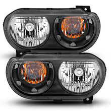 Load image into Gallery viewer, ANZO 2008-2014 Dodge Challenger Crystal Headlights Black - Main Product View