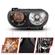 Load image into Gallery viewer, ANZO 2008-2014 Dodge Challenger Crystal Headlights Black - Side View