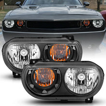 Load image into Gallery viewer, ANZO 2008-2014 Dodge Challenger Crystal Headlights Black - Back View