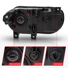 Load image into Gallery viewer, ANZO 2008-2014 Dodge Challenger Crystal Headlights Black - Additional View 5