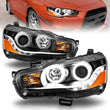 Load image into Gallery viewer, ANZO 2008-2015 Mitsubishi Lancer Projector Headlights w/ Halo Black (CCFL) - Main Product View