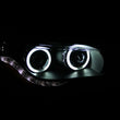 Load image into Gallery viewer, ANZO 2008-2015 Mitsubishi Lancer Projector Headlights w/ Halo Black (CCFL) - Back View