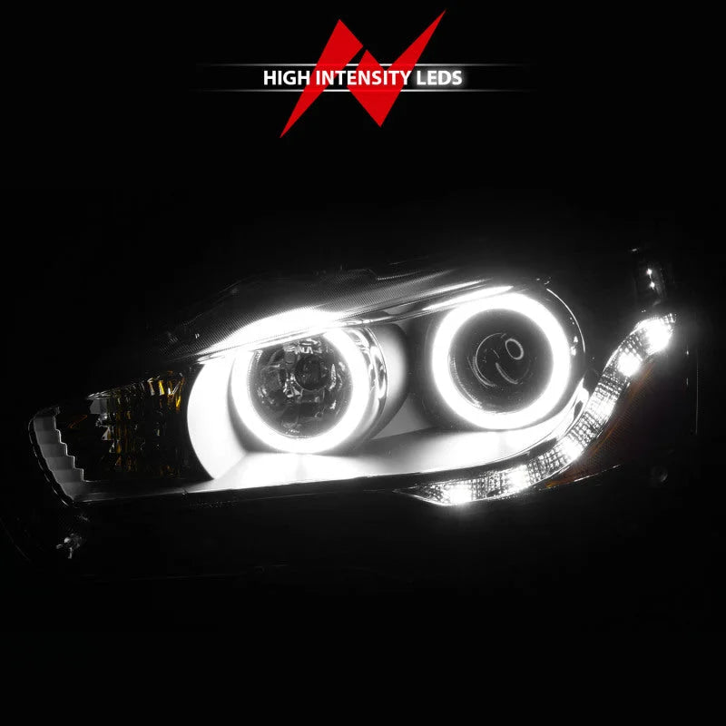 ANZO 2008-2015 Mitsubishi Lancer Projector Headlights w/ Halo Black (CCFL) - Additional View 6