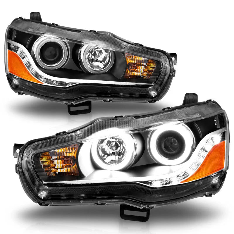 ANZO 2008-2015 Mitsubishi Lancer Projector Headlights w/ Halo Black (CCFL) - Additional View 9
