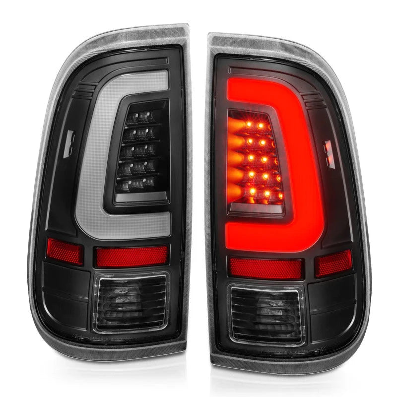 ANZO 2008-2016 Ford F-250 LED Taillights Black Housing Clear Lens (Pair) - Installation View