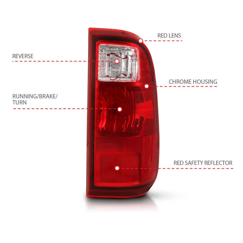 ANZO 2008-2016 Ford F-250 Taillight Red/Clear Lens (OE Replacement) - Side View