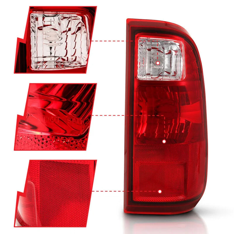ANZO 2008-2016 Ford F-250 Taillight Red/Clear Lens (OE Replacement) - Back View