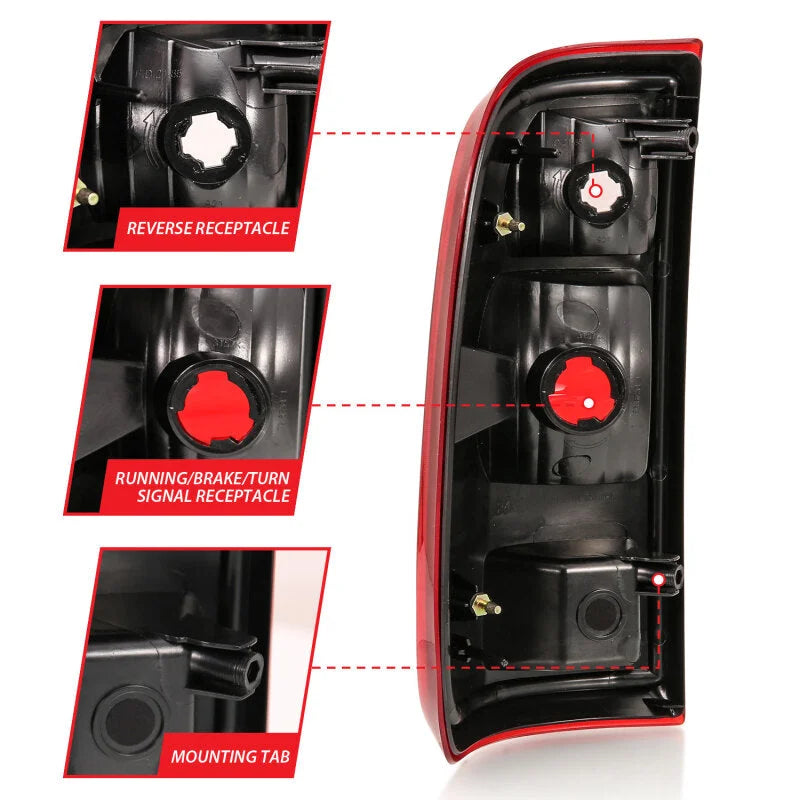 ANZO 2008-2016 Ford F-250 Taillight Red/Clear Lens (OE Replacement) - Installation View