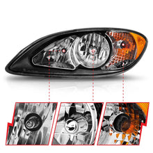 Load image into Gallery viewer, ANZO 2008-2016 International Prostar Crystal Headlights Black Housing (OE Replacement) - Additional View 5
