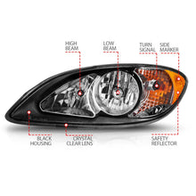 Load image into Gallery viewer, ANZO 2008-2016 International Prostar Crystal Headlights Black Housing (OE Replacement) - Additional View 6