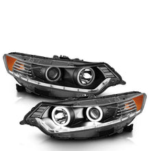 Load image into Gallery viewer, ANZO 2009-2012 Acura Tsx Projector Headlights w/ Halo Black (CCFL) (HID Compatible) - Main Product View