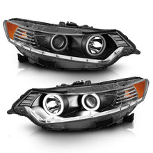 Load image into Gallery viewer, ANZO 2009-2012 Acura Tsx Projector Headlights w/ Halo Black (CCFL) (HID Compatible) - Back View