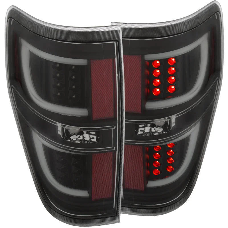 ANZO 2009-2013 Ford F-150 LED Taillights Black - Main Product View