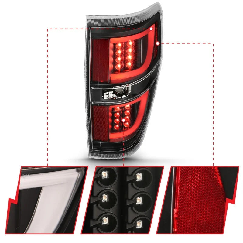 ANZO 2009-2013 Ford F-150 LED Taillights Black - Additional View 8