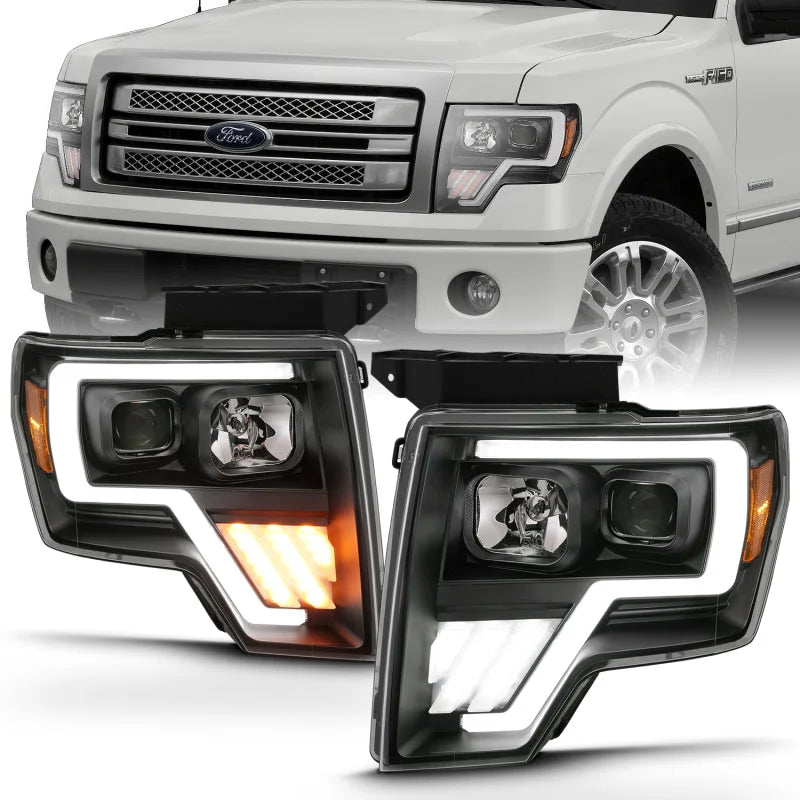 ANZO 2009-2013 Ford F-150 Projector Light Bar G4 Switchback H.L.Black Amber - Main Product View