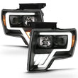 Load image into Gallery viewer, ANZO 2009-2013 Ford F-150 Projector Light Bar G4 Switchback H.L.Black Amber - Side View