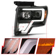 Load image into Gallery viewer, ANZO 2009-2013 Ford F-150 Projector Light Bar G4 Switchback H.L.Black Amber - Back View
